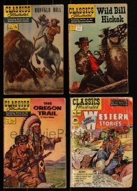1m0573 LOT OF 4 CLASSICS ILLUSTRATED COWBOY WESTERN COMIC BOOKS 1950s Buffalo Bill, Wild Bill!