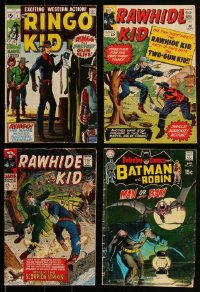 1m0577 LOT OF 4 MARVEL & DC COMIC BOOKS 1960s Batman & Robin, Ringo Kid, Rawhide Kid!