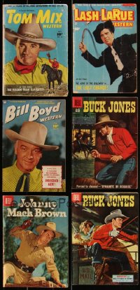 1m0578 LOT OF 6 COWBOY WESTERN MOVIE STAR COMIC BOOKS 1950s Tom Mix, Lash LaRue, Buck Jones!