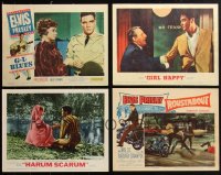 1m0320 LOT OF 4 ELVIS PRESLEY LOBBY CARDS 1960s G.I. Blues, Girl Happy, Harum Scarum, Roustabout