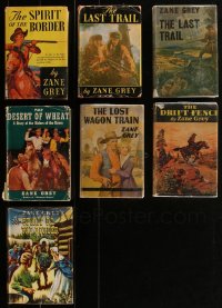 1m0566 LOT OF 7 ZANE GREY HARDCOVER BOOKS 1910s-1930s Spirit of the Border, Last Trail & more!