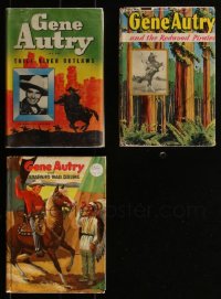 1m0567 LOT OF 3 GENE AUTRY HARDCOVER BOOKS 1940s-1950s Thief River Outlaws, Arapaho War Drums!