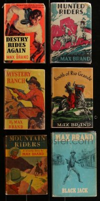 1m0568 LOT OF 6 MAX BRAND HARDCOVER BOOKS 1930s-1940s Destry Rides Again, Mystery Ranch & more!