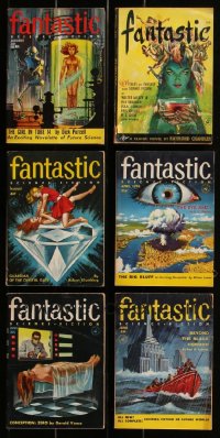1m0594 LOT OF 6 FANTASTIC SCIENCE-FICTION PULP MAGAZINES 1950s each with great cover art!