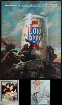 1m0911 LOT OF 3 MOSTLY UNFOLDED BEER ADVERTISING POSTERS 1970s-1980s a variety of cool images!