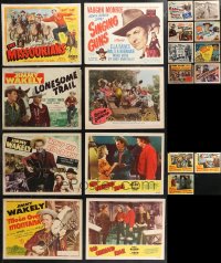 1m0262 LOT OF 27 SINGING COWBOY LOBBY CARDS 1940s-1950s including one signed by Eddie Dean!