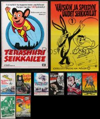 1m0811 LOT OF 12 UNFOLDED & FORMERLY FOLDED FINNISH POSTERS 1950s-1960s a variety of movie images!