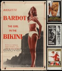 1m0194 LOT OF 5 BRIGITTE BARDOT 1950S-60S FOLDED ONE-SHEETS 1950s-1960s sexy images!
