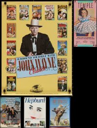 1m0874 LOT OF 5 UNFOLDED MISCELLANEOUS MOVIE STARS VIDEO POSTERS 1980s-1990s cool images!