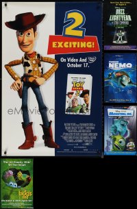 1m0876 LOT OF 5 UNFOLDED 26x40 PIXAR VIDEO POSTERS 2000s Toy Story, Fnding Nemo, Bug's Life & more!