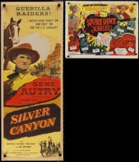 1m0005 LOT OF 3 MOUNTED COWBOY WESTERN HALF-SHEETS AND INSERTS 1930s-1950s one signed by Gene Autry!