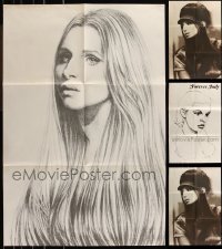 1m0388 LOT OF 6 FOLDED RECORD ALBUM INSERT POSTERS 1970s Barbra Streisand, Judy Garland & more!