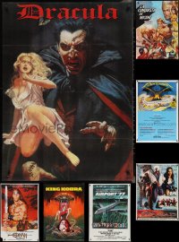 1m0733 LOT OF 11 MOSTLY FORMERLY FOLDED MOSTLY NON-US HORROR/SCI-FI POSTERS 1970s-2000s cool!