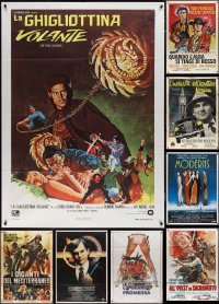 1m0089 LOT OF 8 FOLDED ITALIAN ONE-PANELS 1960s-1980s a variety of cool movie images!