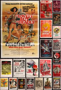 1m0162 LOT OF 26 FOLDED KUNG-FU ONE-SHEETS 1970s-1980s great images from martial arts movies!