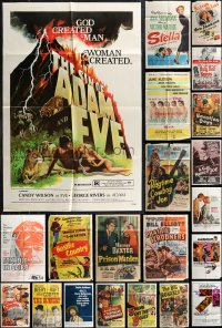 1m0137 LOT OF 70 FOLDED ONE-SHEETS 1940s-1970s great images from a variety of different movies!