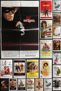 1m0145 LOT OF 44 FOLDED COWBOY WESTERN ONE-SHEETS 1960s-1980s great images from several movies!