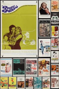 1m0159 LOT OF 27 FOLDED ONE-SHEETS 1960s-1970s great images from a variety of different movies!
