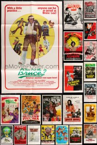1m0168 LOT OF 21 FOLDED KUNG-FU ONE-SHEETS 1970s-1980s great images from martial arts movies!