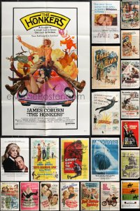 1m0133 LOT OF 74 FOLDED ONE-SHEETS 1940s-1970s great images from a variety of different movies!