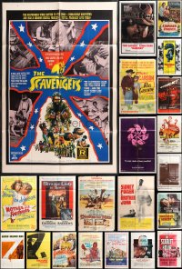1m0128 LOT OF 79 FOLDED ONE-SHEETS 1940s-1970s great images from a variety of different movies!