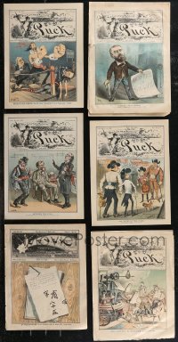 1m0468 LOT OF 6 1800S PUCK MAGAZINE COVERS 1880s great cover art, what fools these mortals be!