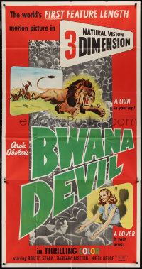 1p0768 BWANA DEVIL 3D 3sh 1953 world's first feature-length motion picture in Natural Vision!