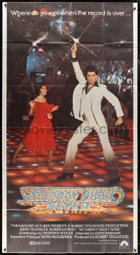 1p0834 SATURDAY NIGHT FEVER 3sh 1977 best image of disco John Travolta & Karen Lynn Gorney!