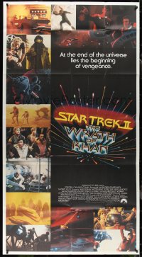 1p0840 STAR TREK II 3sh 1982 The Wrath of Khan, Leonard Nimoy, William Shatner, sci-fi sequel!