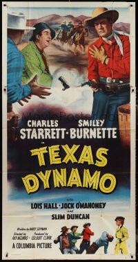 1p0847 TEXAS DYNAMO 3sh 1950 Charles Starrett as Durango Kid, Smiley Burnette, Jock Mahoney, rare!
