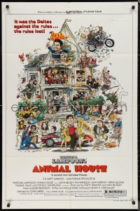 1p1448 ANIMAL HOUSE style B 1sh 1978 John Belushi, John Landis classic, art by Rick Meyerowitz!