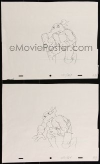 1p0872 TEENAGE MUTANT NINJA TURTLES group of 3 animation pencil drawings 1987 great cartoon images!