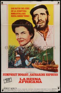 1p0690 AFRICAN QUEEN Argentinean R1970s different image of Humphrey Bogart & Katharine Hepburn!