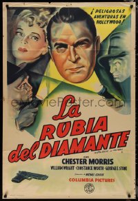 1p0693 BOSTON BLACKIE GOES HOLLYWOOD Argentinean 1942 cool art of detective Chester Morris, rare!