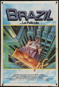 1p0695 BRAZIL Argentinean 1985 Terry Gilliam directed, Lagarrigue art of Jonathan Pryce!