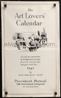 1p0999 ART LOVERS' CALENDAR calendar 1942 a series of reproductions of distinguished paintings!