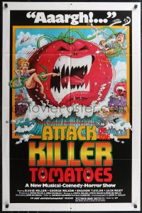 1p1453 ATTACK OF THE KILLER TOMATOES 1sh 1979 wacky monster artwork by David Weisman!