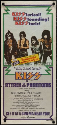 1p1371 ATTACK OF THE PHANTOMS Aust daybill 1978 portrait of KISS, Criss, Frehley, Simmons, Stanley!