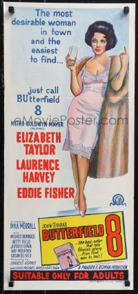 1p1375 BUTTERFIELD 8 Aust daybill R1966 sexy Elizabeth Taylor is most desirable & easiest to find!
