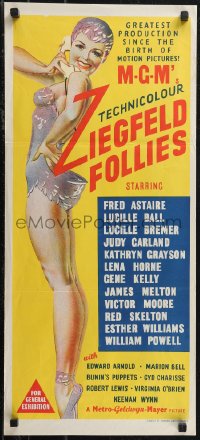 1p1439 ZIEGFELD FOLLIES Aust daybill 1946 wonderful full-length art of sexy showgirl!