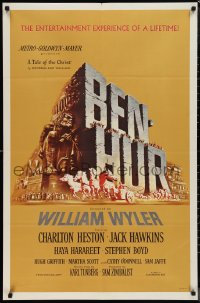 1p1456 BEN-HUR 1sh 1960 Charlton Heston, William Wyler classic epic, cool chariot & title art!