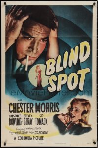 1p1465 BLIND SPOT 1sh 1947 great close image of worried Chester Morris & sexy girl, film noir!