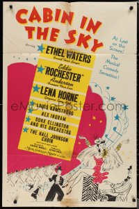 1p1469 CABIN IN THE SKY style D 1sh 1943 Hirschfeld art of Horne, Rochester & Waters, very rare!
