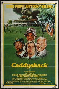 1p1470 CADDYSHACK 1sh 1980 Chevy Chase, Bill Murray, Rodney Dangerfield, golf comedy classic!