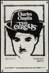 1p1474 CIRCUS 1sh R1970 great artwork of Charlie Chaplin, slapstick classic!