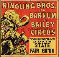 1p0688 RINGLING BROS & BARNUM & BAILEY CIRCUS 81x83 circus poster 1960s The Greatest Show on Earth!