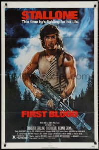 1p1510 FIRST BLOOD NSS style 1sh 1982 artwork of Sylvester Stallone as John Rambo by Drew Struzan!