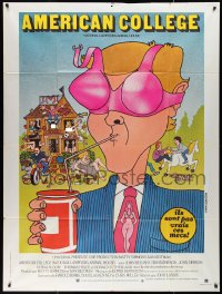 1p0289 ANIMAL HOUSE French 1p 1978 John Landis, different art by Lynch Guillotin, American College!