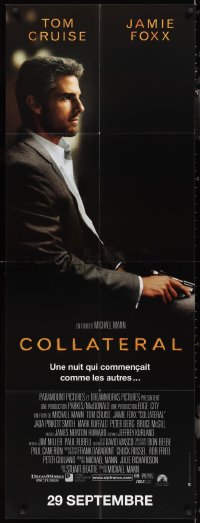 1p0277 COLLATERAL French door panel 2004 c/u of Tom Cruise holding gun, directed by Michael Mann!