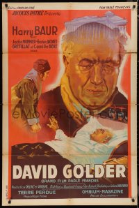 1p0272 DAVID GOLDER French 32x47 R1940s rich Jewish businessman Harry Baur loses his fortune, rare!